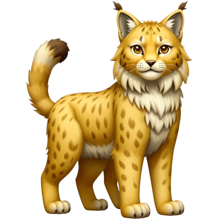 Yellow Electric-type Fakémon-Lynx full body emoji