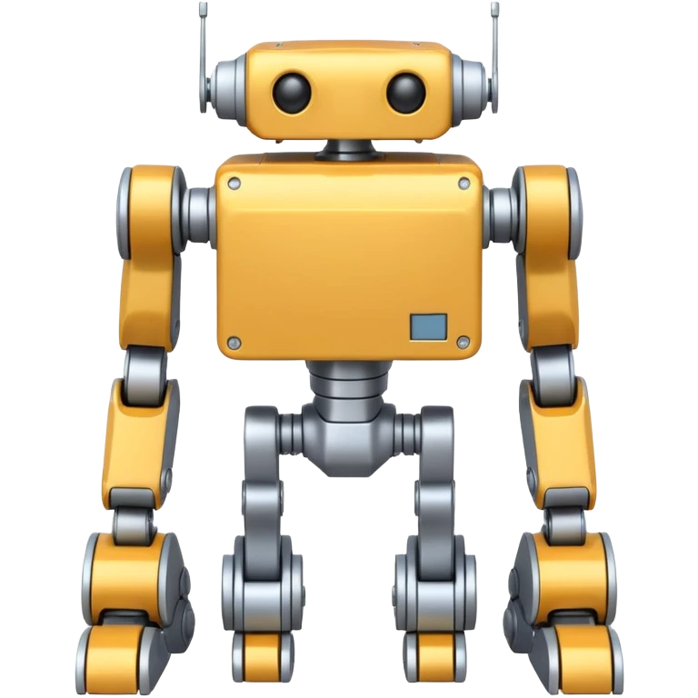 completely symetrical 4 legged robot. center square with leg extending from each corner emoji
