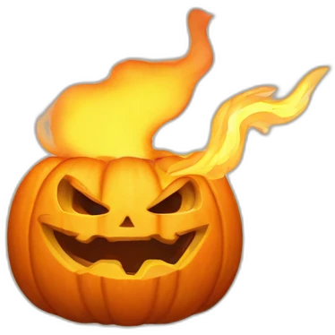 Jack o lantern breathing fire emoji