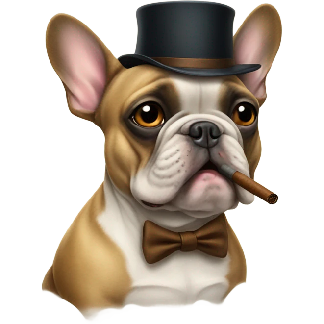 French bulldog smoking a cigar  emoji