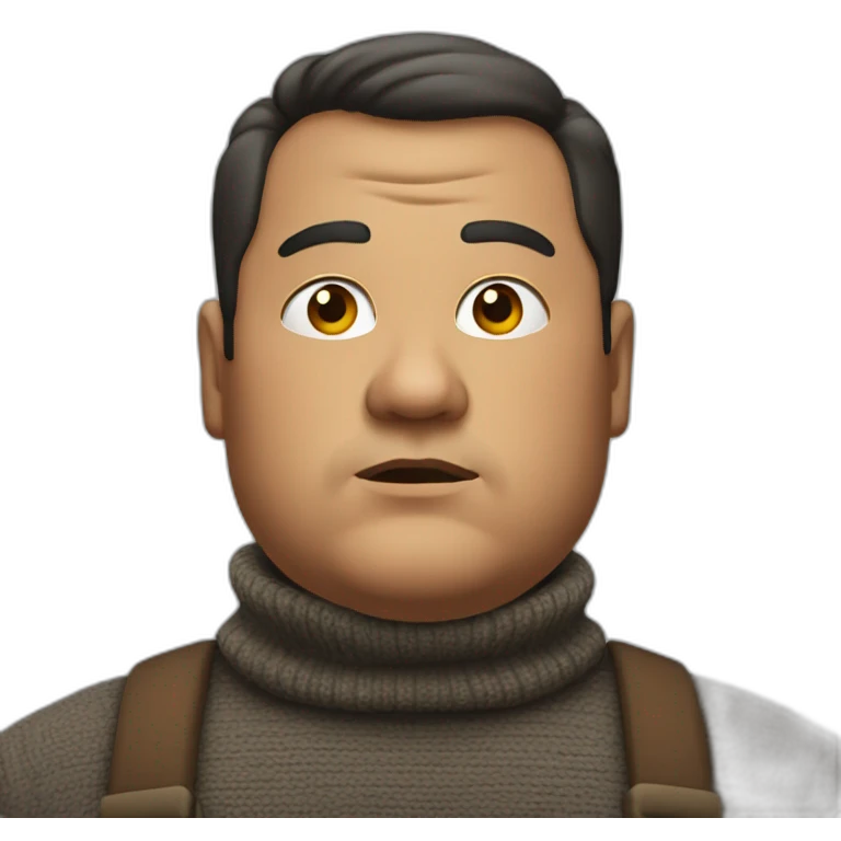 serious fat man in turtleneck emoji