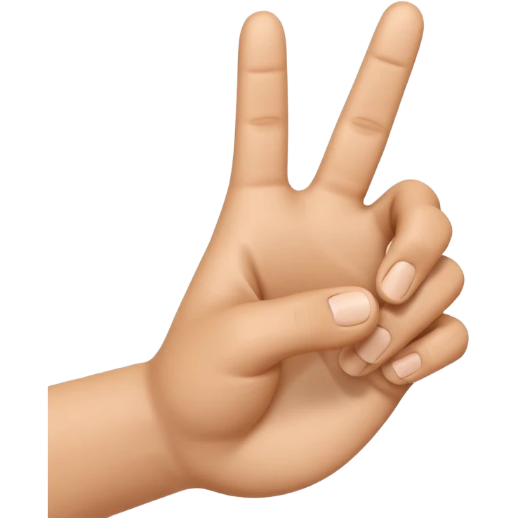 3D iPhone style emoji of a human hand making a small gesture with fingers, thumb and index finger close together, realistic skin texture, isolated on white background, soft shadows, high detail, playful and cute. emoji