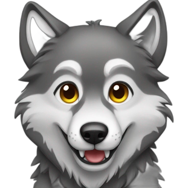 cute and friendly wolf emoji
