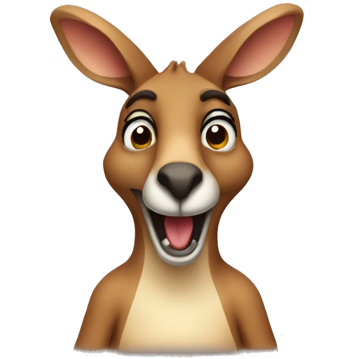 Silly kangaroo emoji