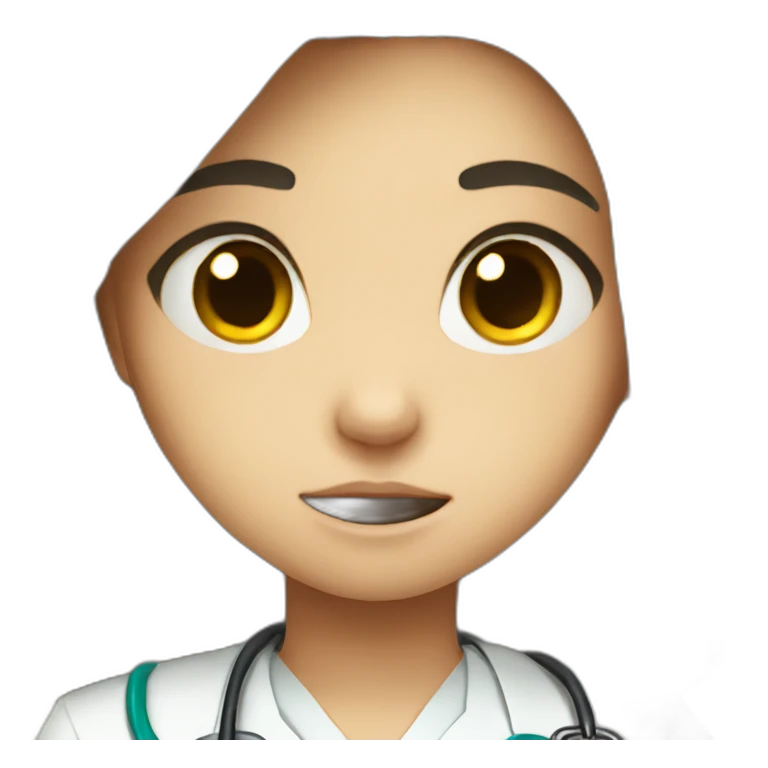 crying doctor girl with dark hair emoji