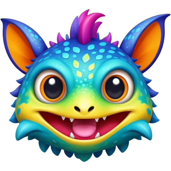 colorful vibrant Fakémon-creature with random markings emoji