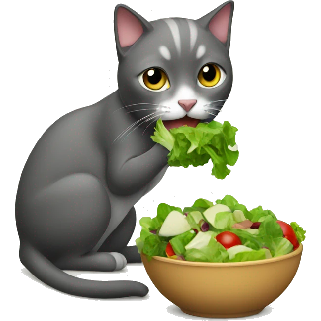 cat eating salad emoji