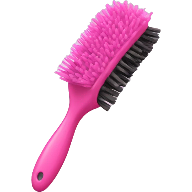 Pink hair brush emoji