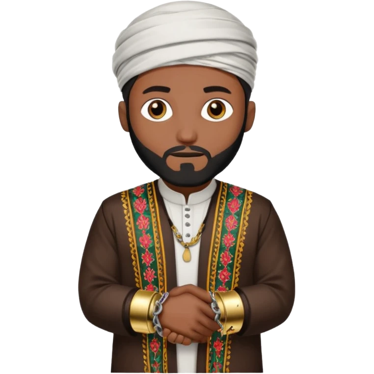  черный мужчина мусульманин  из афганистана в наруниках  emoji