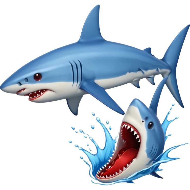 blue Shark attack efferct with blood emoji