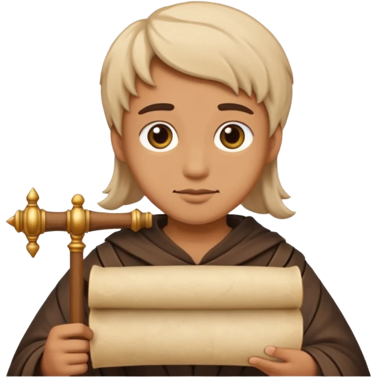 person with old scroll judgment emoji style emoji
