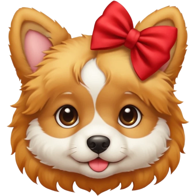 Cute puppy with bow emoji