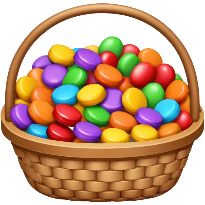 Basket with candy's emoji