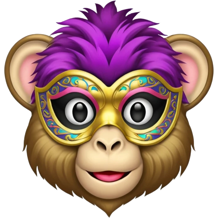 a monkey wearing masquerade emoji