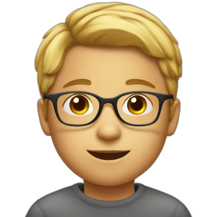 smart child in glasses emoji