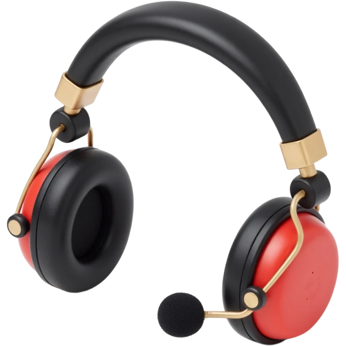 over the hear headphones with a mic emoji