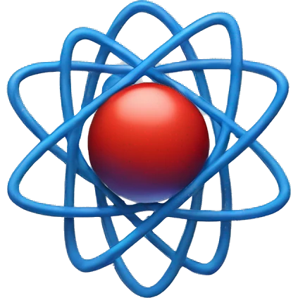 red and blue atom emoji