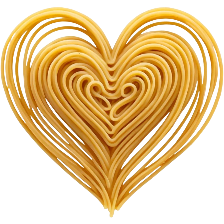 heart shape formed from spaghetti emoji