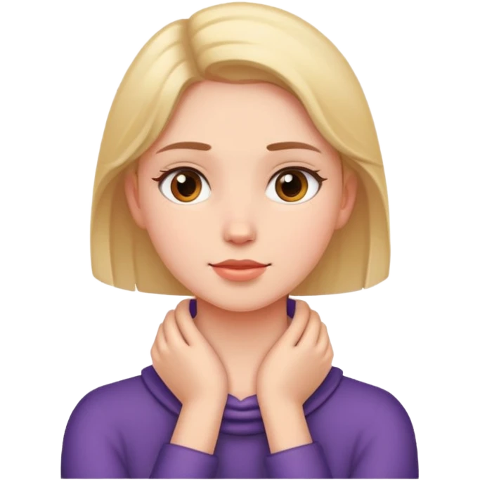 girl with hands around neck emoji