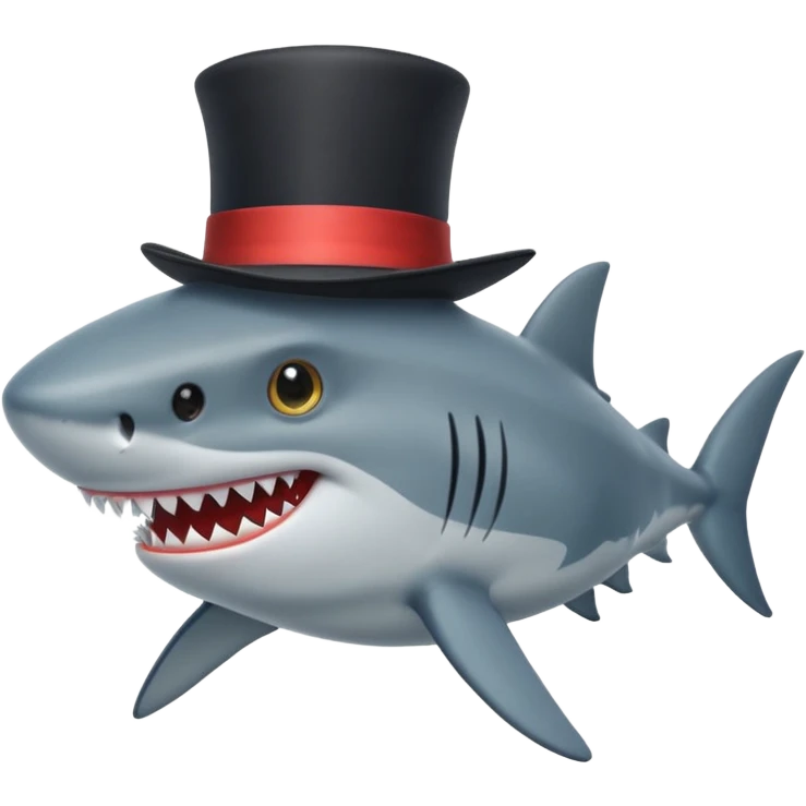 shark with a black top hat emoji
