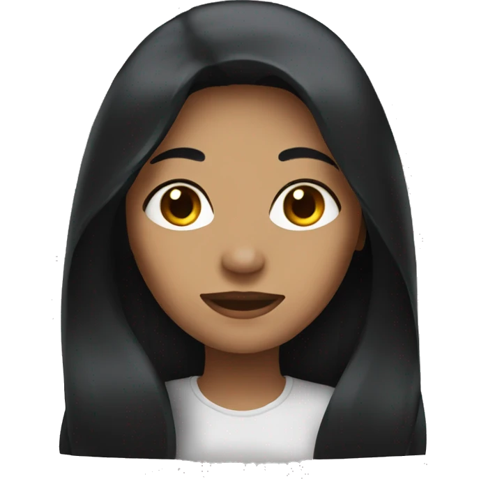 Woman with black long hair emoji