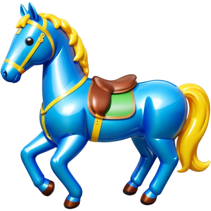   jeff koons style inflatable vinyl horse  emoji