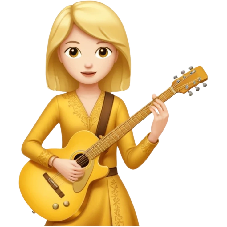 golden female guitarist emoji