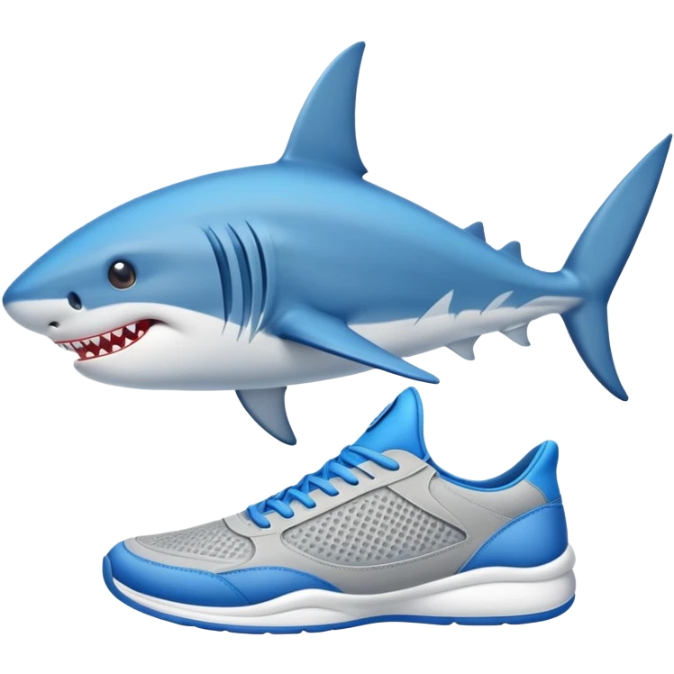 Tiburón con zapatos tenis azules  emoji