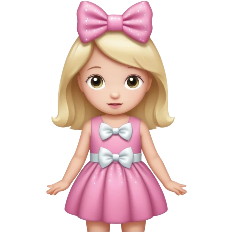 baby Pink also white bow with sparkles  emoji