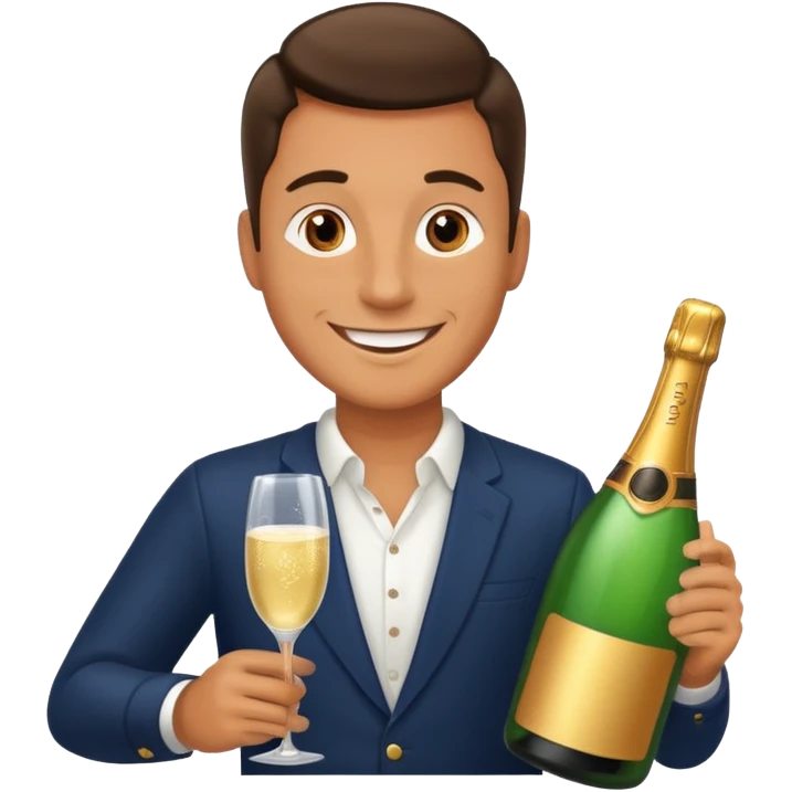 man with sampine bottle emoji