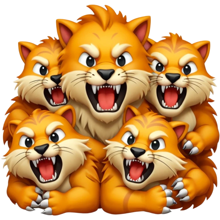 Animal biting eachother emoji