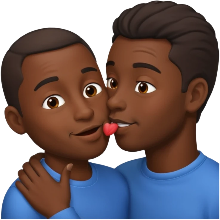 black guy kiss emoji