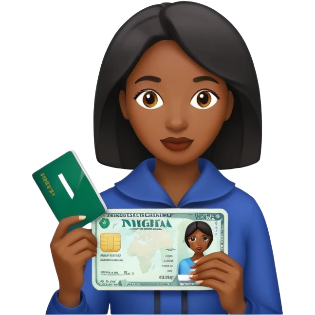 Nigeria, travel visa, black woman photo emoji