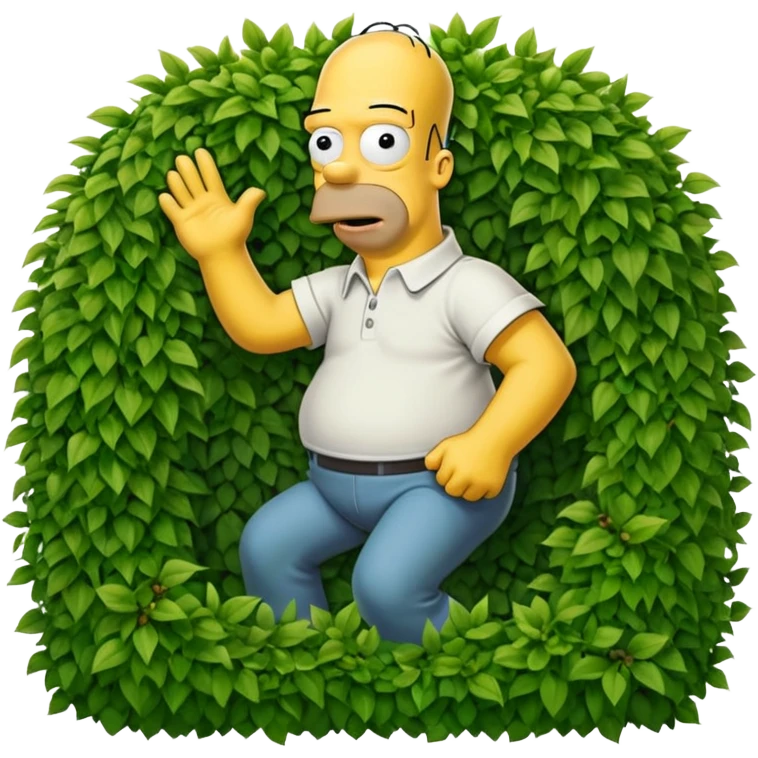 homer going into the hedge emoji
