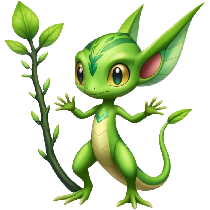 Exotic Treecko-Celebi-hybrid full body emoji