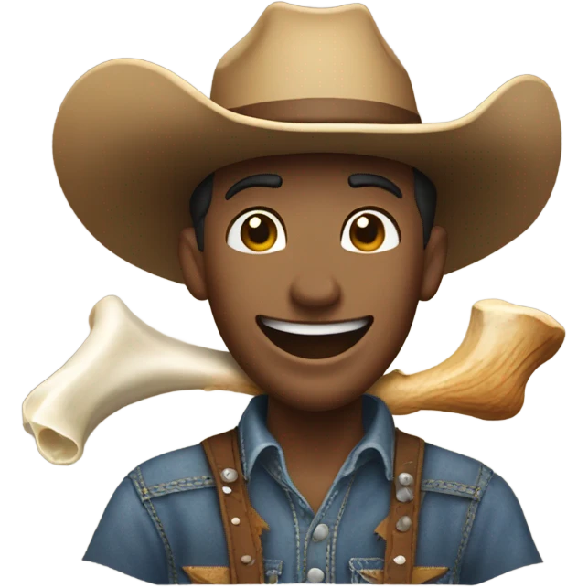 Cowboy eating bone emoji