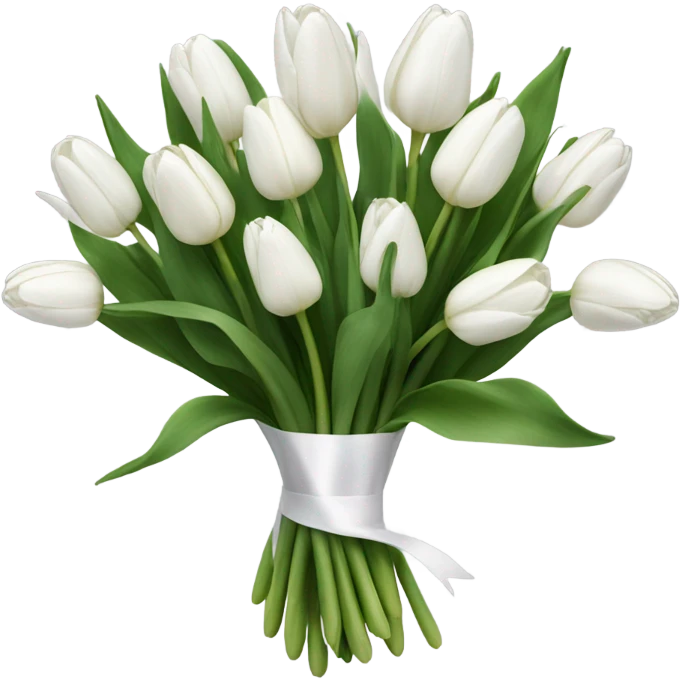 white tulip bouquet  emoji