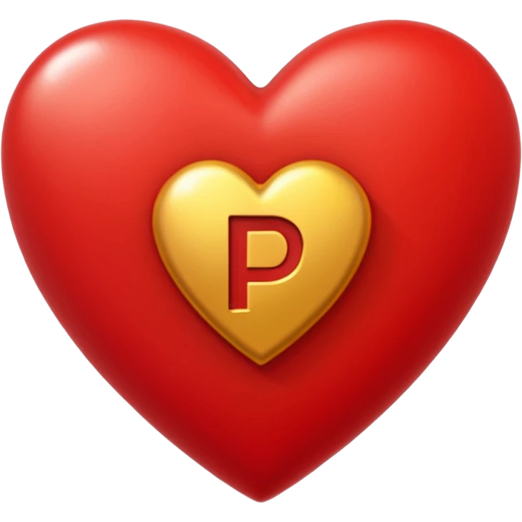 Un corazón y una letra P en el medio  emoji