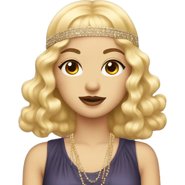 Flapper with long blonde hair  emoji
