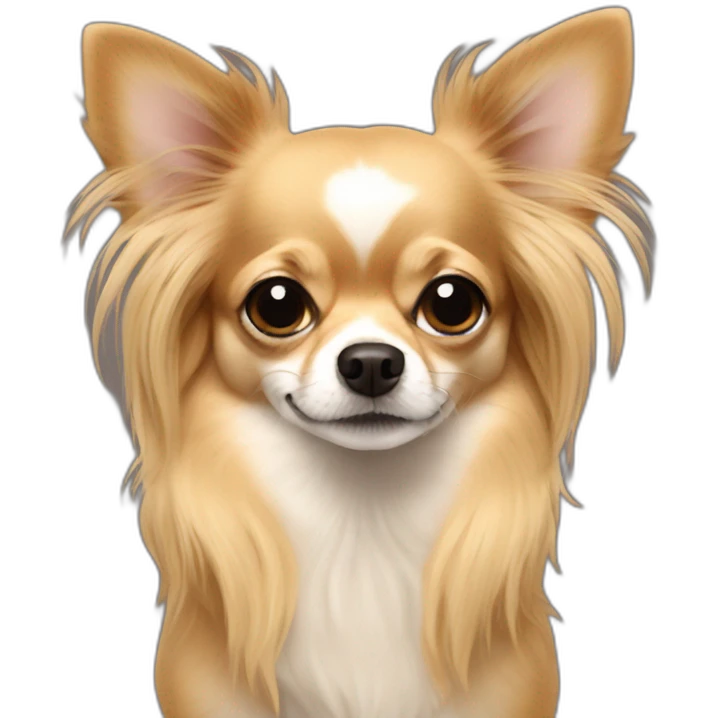 Long hair sand chihuahua gay love emoji
