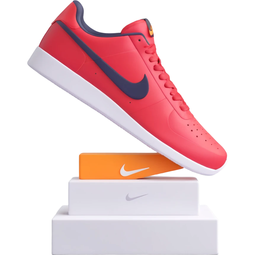 single Nike sneaker displayed on a pedestal emoji