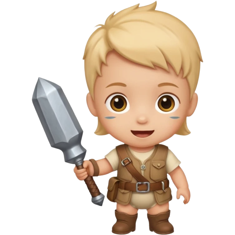 Make a baby holding a rpg emoji