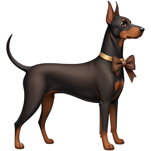 make a doberman eith a bown emoji