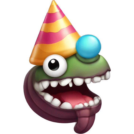 worm with party hat emoji