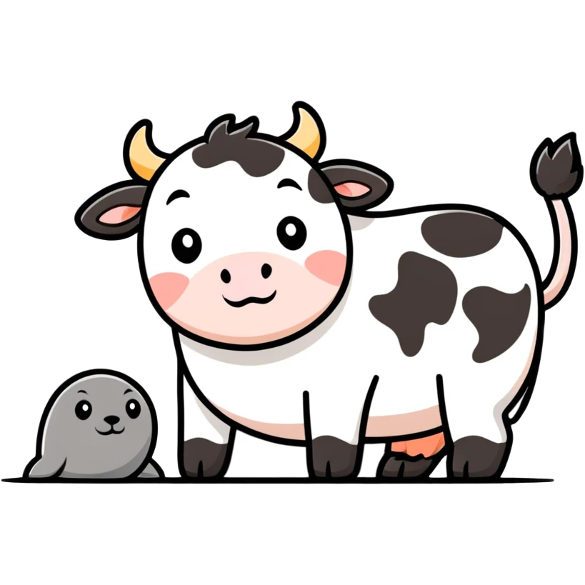 cow & seal  emoji