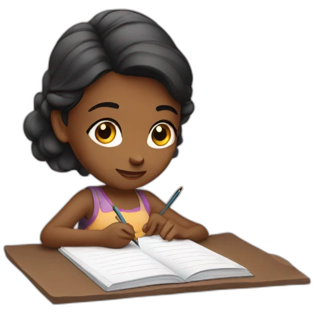 girl writing a book emoji