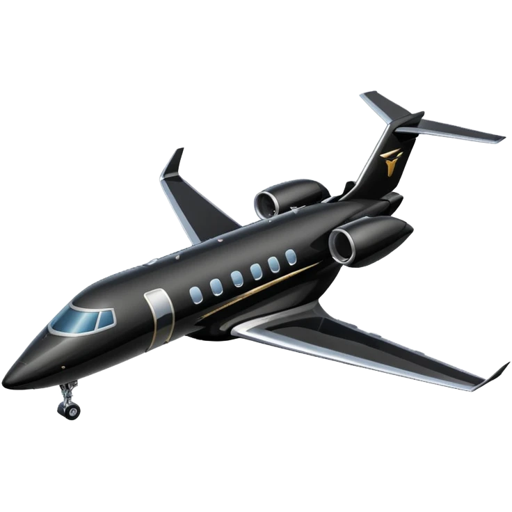 Black private jet, profile view emoji