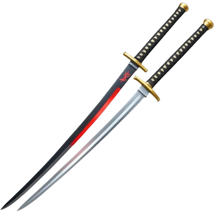 Katana sword with black handle emoji