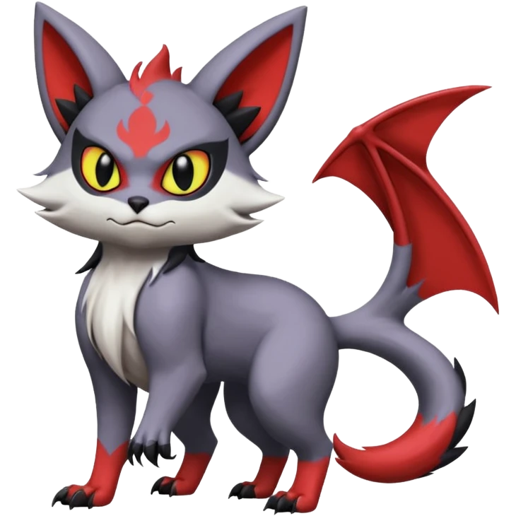 Noibat-Lykoi-Zangoose-Nargacuga-Litten-Torracat-fusion-Fakemon-Pokémon-creature  emoji