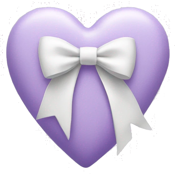 lilac heart with white bow emoji